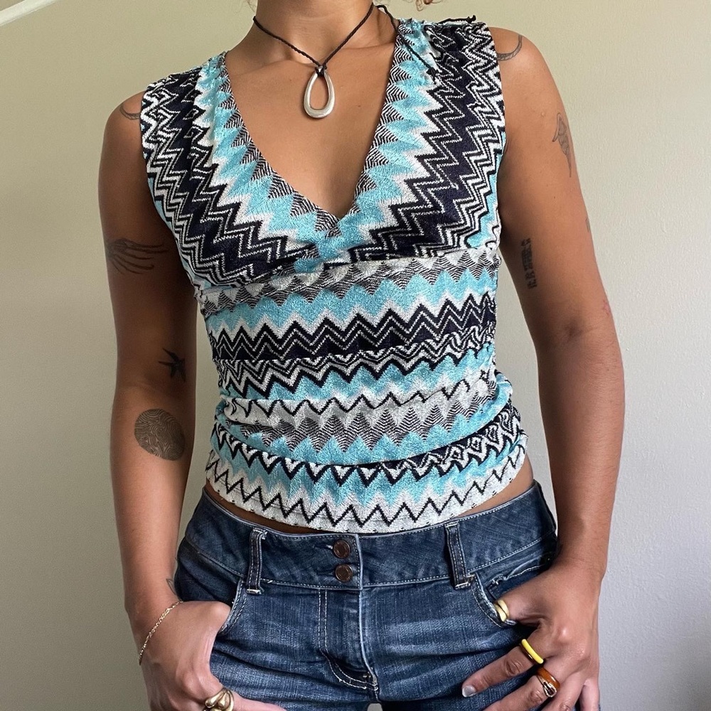 y2k Ann Taylor knit Surplice Tank